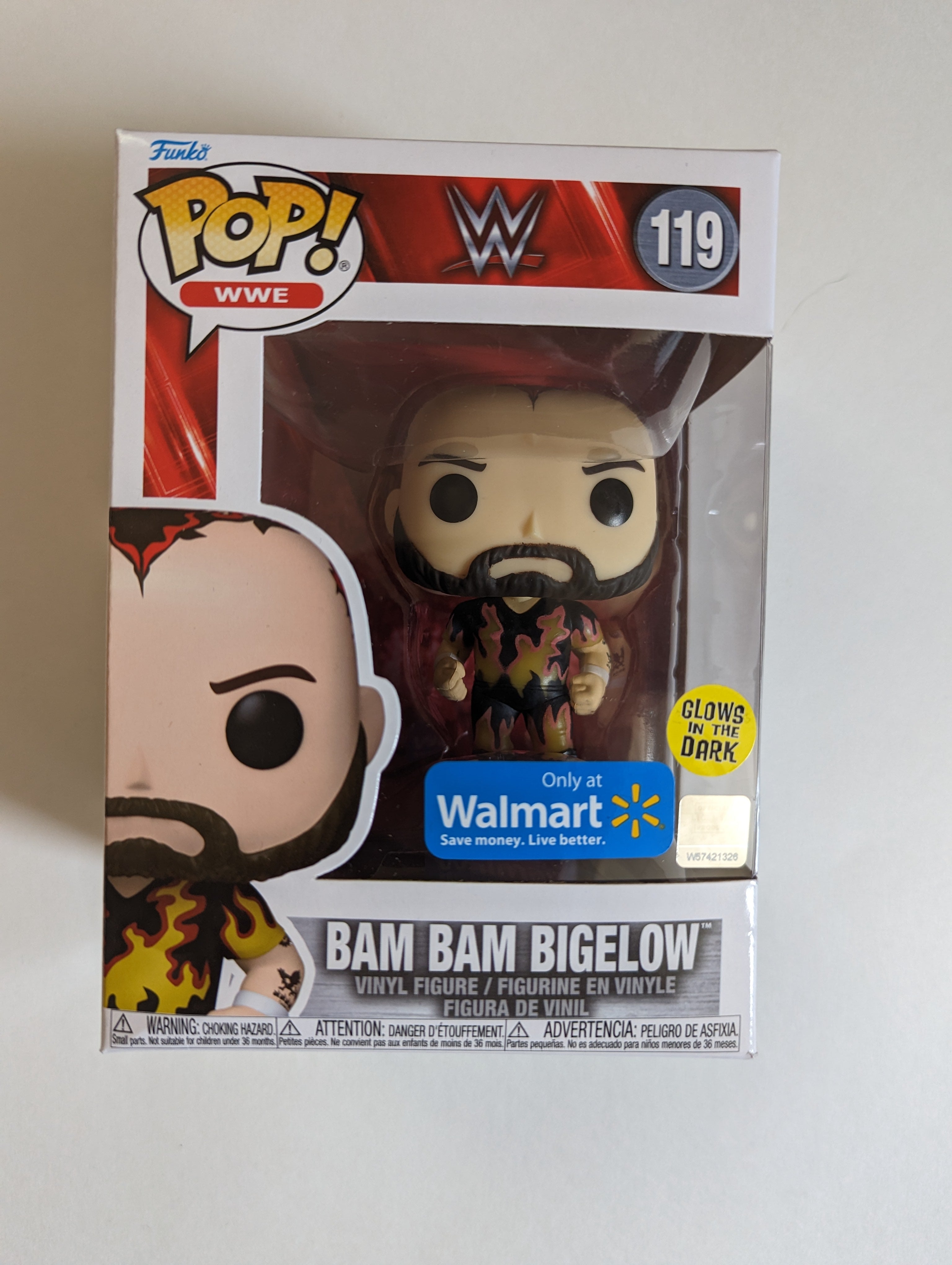 Funko Wrestling POP! Bam Bam Bigelow *WALMART - GLOW IN THE DARK EXCLUSIVE*