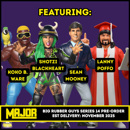 ***PRE-ORDER*** Major Big Rubber Guys 14 Bundle of 4 (Koko B. Ware, Lanny Poffo, Sean Mooney, & Shotzi)