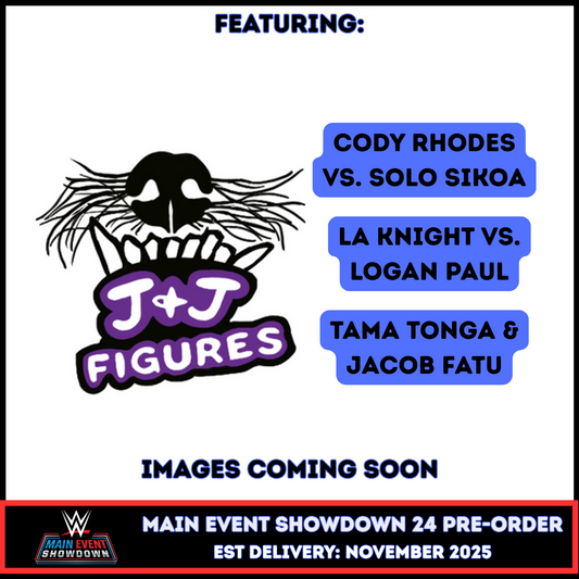 ***PRE-ORDER*** Main Event Showdown 24 - Set of 3 (Cody Rhodes vs. Solo Sikoa, LA Knight vs. Logan Paul, & Tama Tonga & Jacob Fatu)