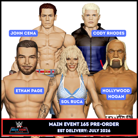 ***PRE-ORDER*** Main Event 165 - Set of 5 (Cody Rhodes, Ethan Page, Hollywood Hogan, John Cena & Sol Ruca)