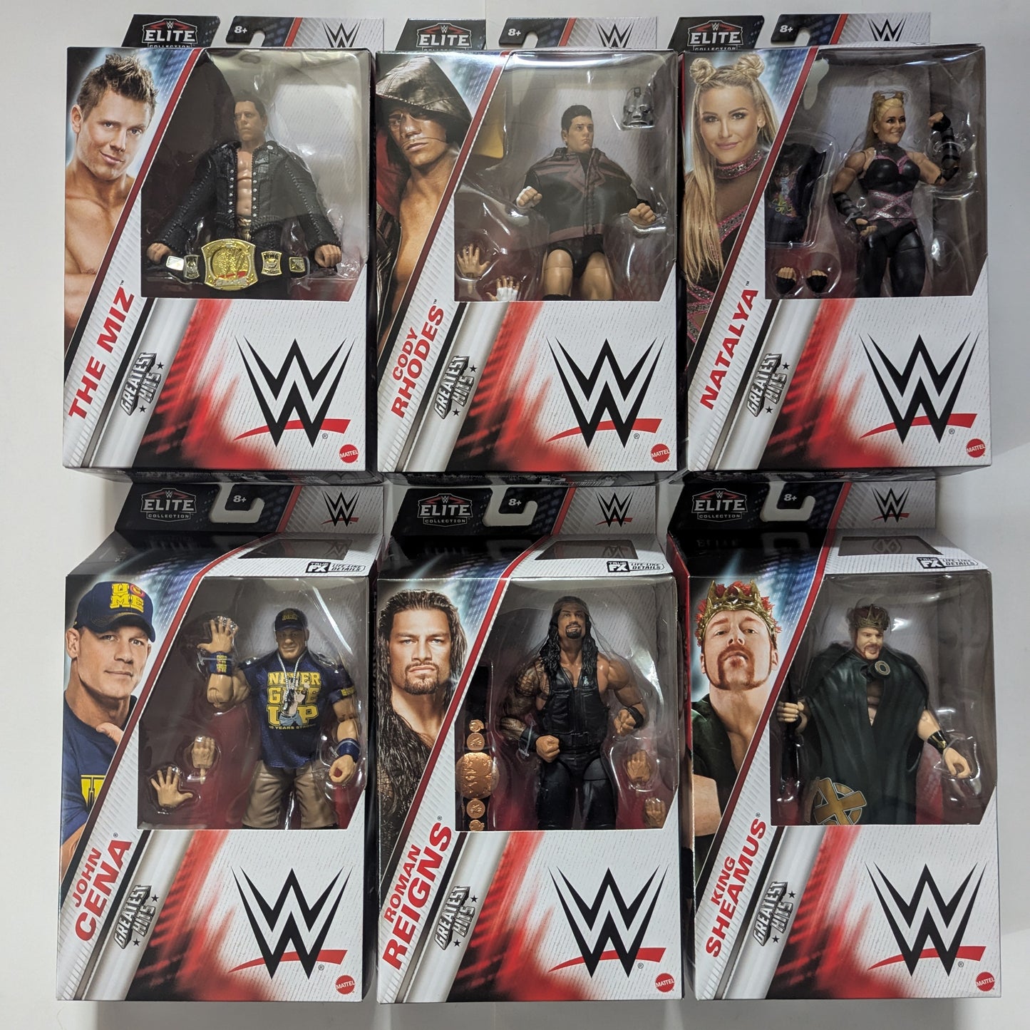 Elite Greatest Hits 6 - Set of 6 Bundle (Cody Rhodes, John Cena, King Sheamus, The Miz Natalya, & Roman Reigns)