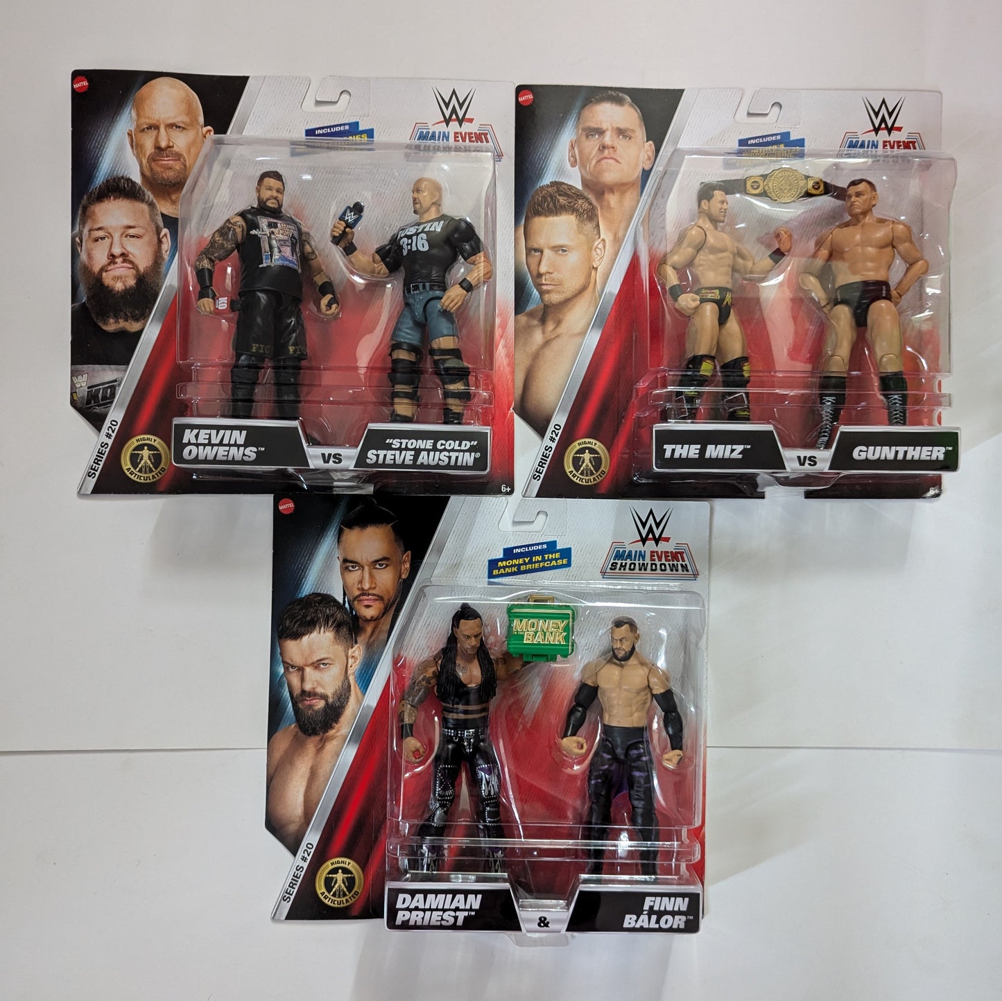 Main Event Showdown 20 Bundle of 3 (Damian Priest & Finn Balor, GUNTHER vs. The Miz, & Steve Austin vs. Kevin Owens)