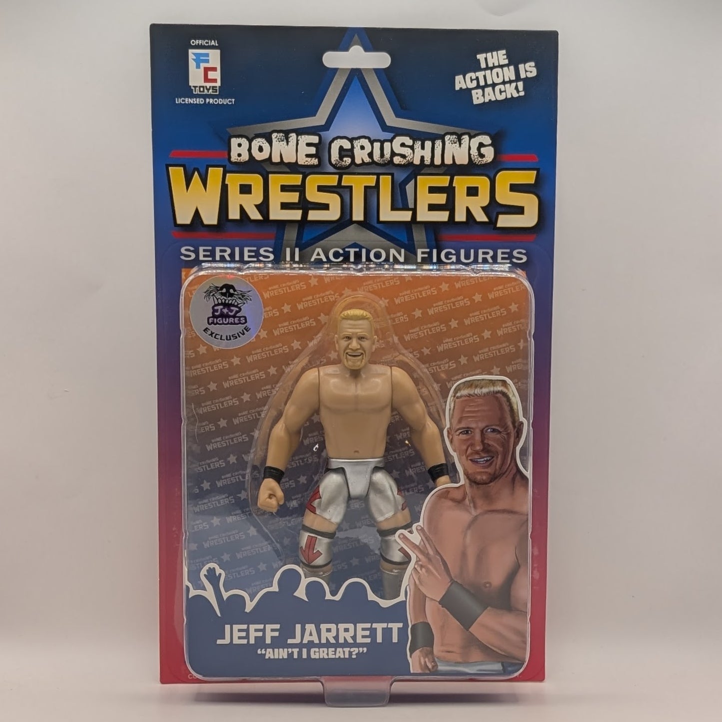 Figure Collections (FC) Bone Crushing Wrestlers (BCW) J+J Figures Exclusive Jeff Jarrett (Red Tights)