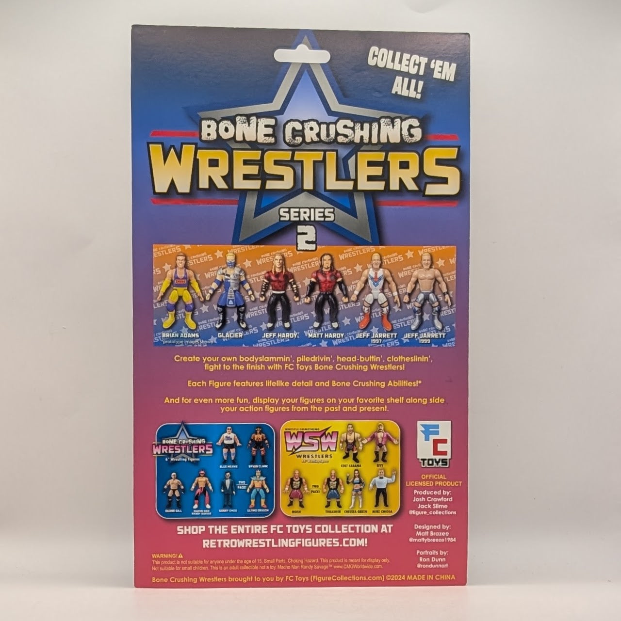Figure Collections (FC) Bone Crushing Wrestlers (BCW) J+J Figures Exclusive Jeff Jarrett (Red Tights)