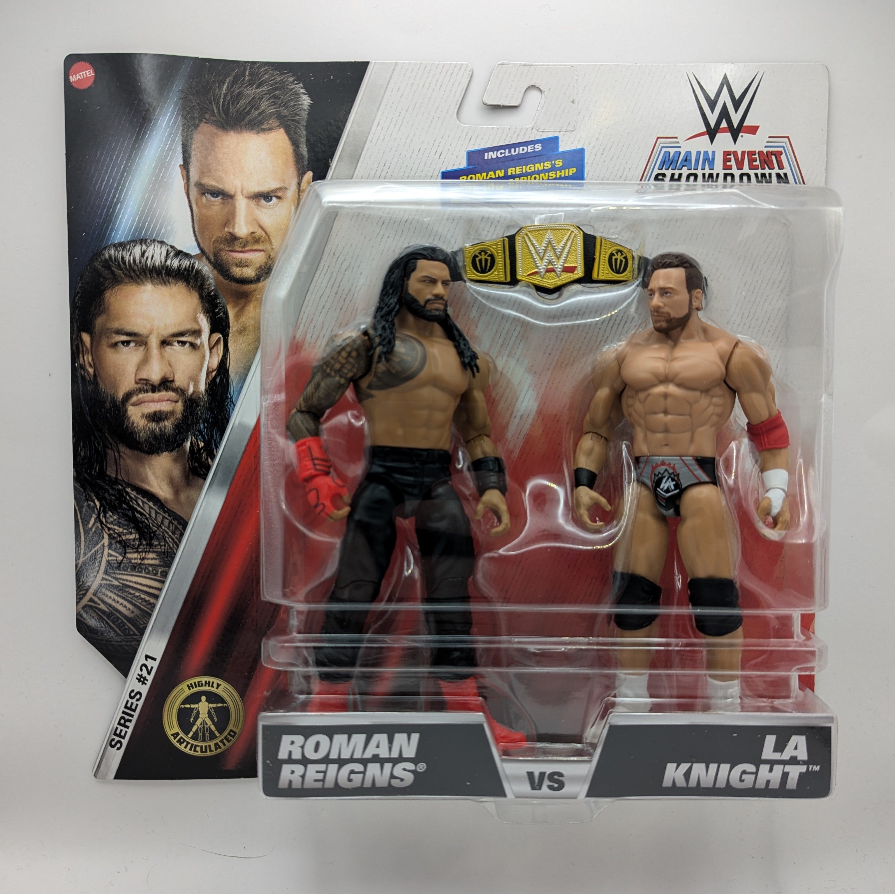 ジル レジーナVer VS ブレインサッカー リアルショックアクションフィギュア Main Event Showdown 21 LA Knight vs. Roman Reigns – J+J Figures