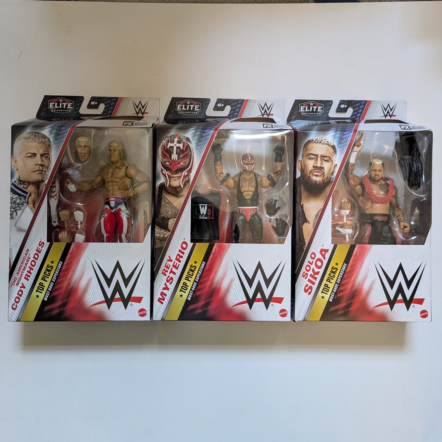 Elite Top Picks 2025 Wave 4 - Set of 3 (Cody Rhodes, Rey Mysterio & Solo Sikoa)
