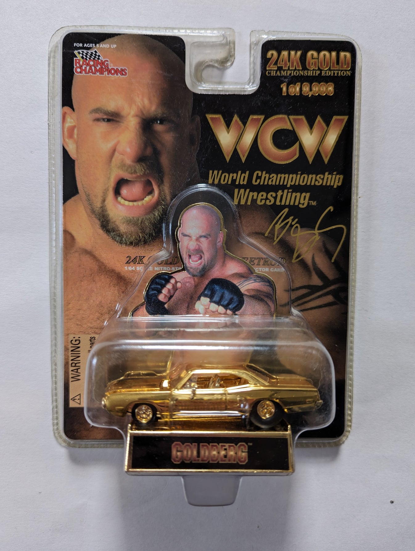 WCW Racing Champions Goldberg 24k Gold (1 of 9,998) J + J Figures