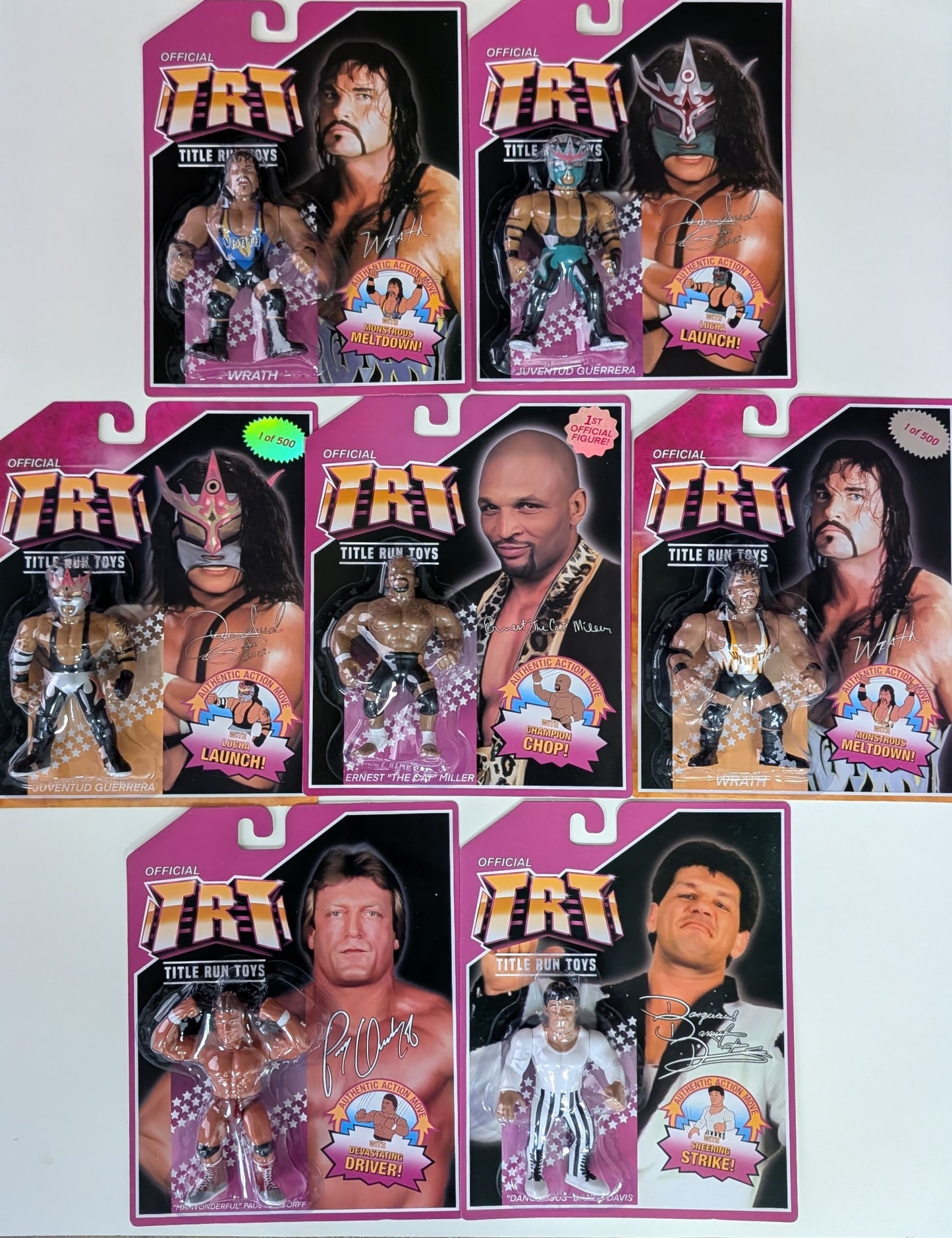 Title Run Toys Series 1 - Set of 5 (Danny Davis, Ernest Miller, Juventud Guerrera, Paul Orndorff & Wrath)