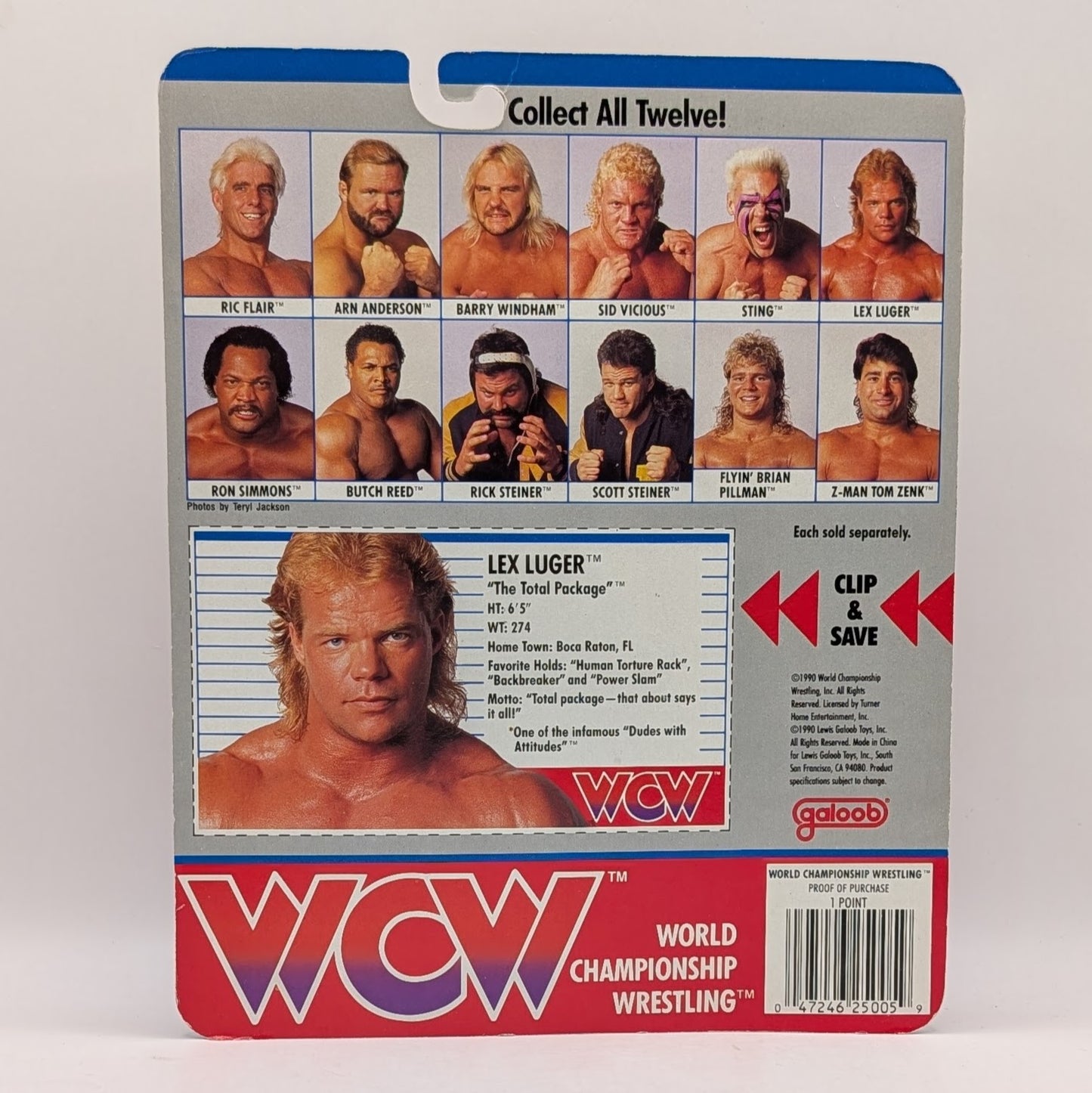 WCW Galoob 1 Lex Luger *SIGNED*