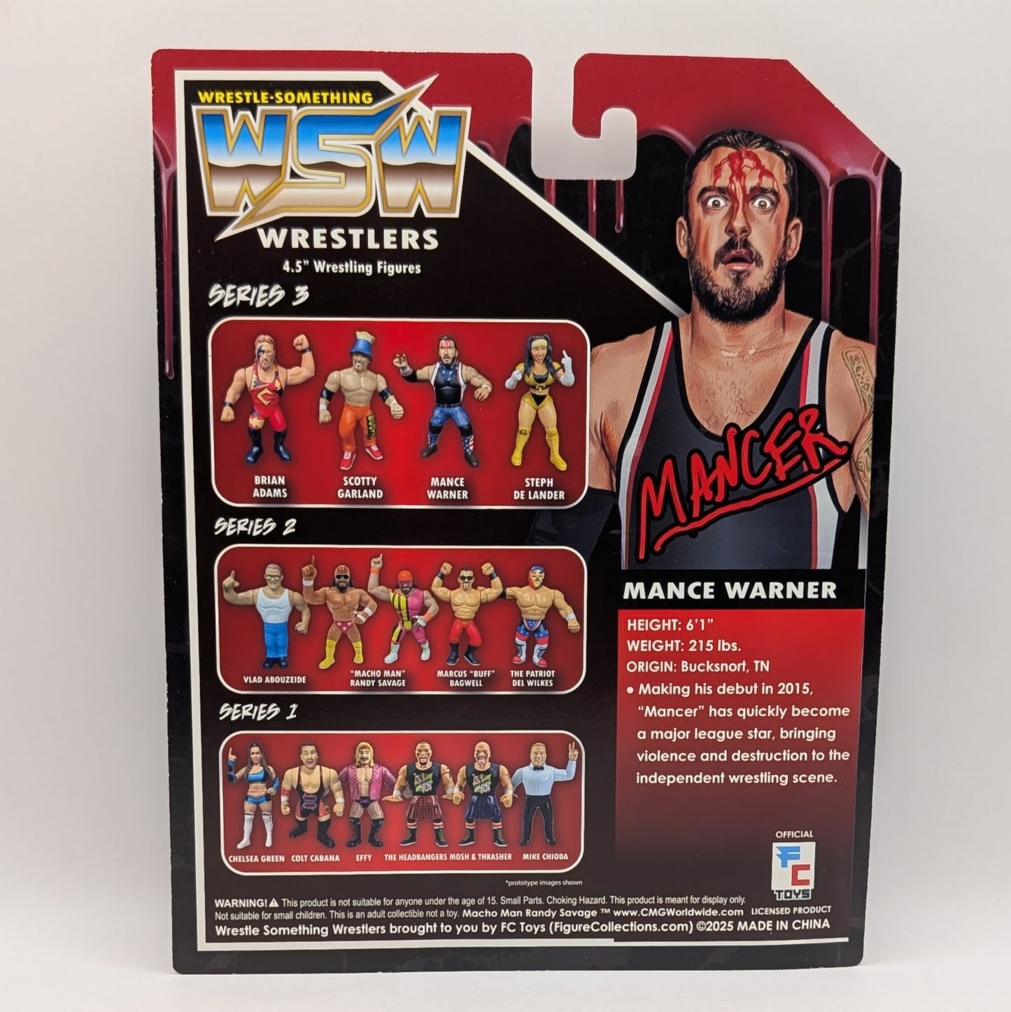 Figure Collections (FC) Wrestle Something Wrestlers 3 Mance Warner *ULTRA BLOODY EXCLUSIVE - SIGNED*