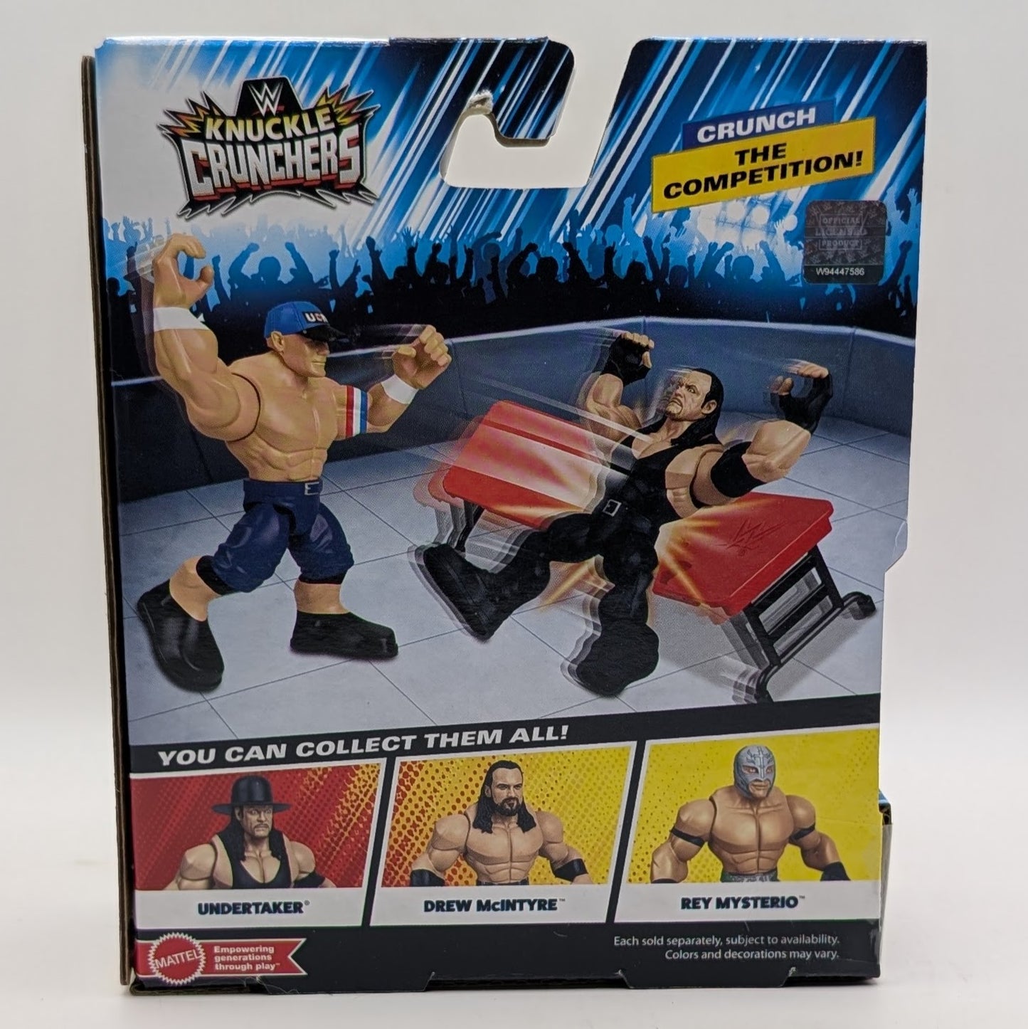 Mattel WWE Knuckle Crunchers 6 - Set of 4 (Drew McIntyre, John Cena, Rey Mysterio, & The Undertaker)