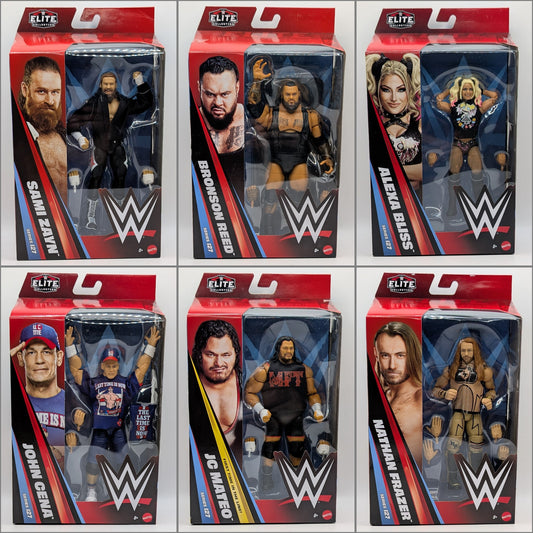 Elite 127 - Set of 6 (Alexa Bliss, Bronson Reed, JC Mateo, John Cena, Nathan Frazier, & Sami Zayn)