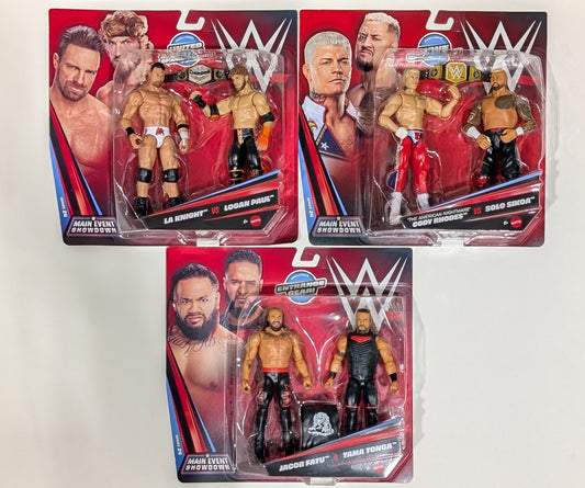 Main Event Showdown 24 - Set of 3 (Cody Rhodes vs. Solo Sikoa, LA Knight vs. Logan Paul, & Tama Tonga & Jacob Fatu)