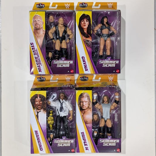 Elite Summerslam 2026 - Set of 5 (Chyna, Mankind, Steve Austin, Triple H, & Build-A-Figure Jesse Ventura)