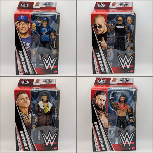 Elite Greatest Hits 2026 Wave 5 Set of 4 (GUNTHER, John Cena, Roman Reigns, & The Rock)