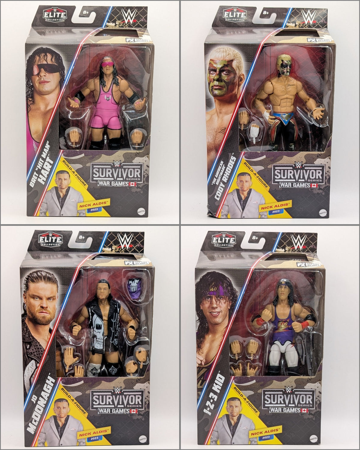 Elite Survivor Series 2025 - Set of 5 (Bret Hart, Cody Rhodes, JD McDonagh, 1-2-3 Kid, & BAF Nick Aldis)
