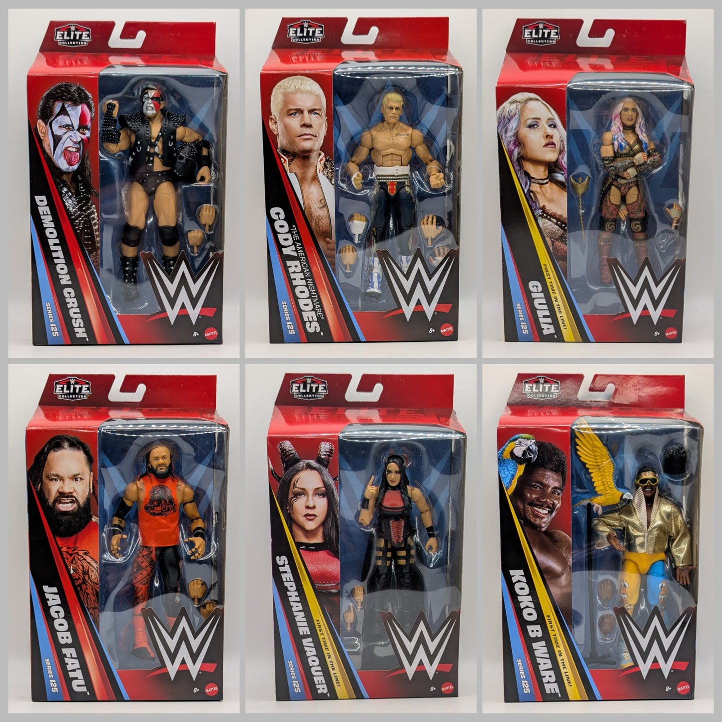 Elite 125 - Set of 6 (Cody Rhodes, Crush, Giulia, Jacob Fatu, Koko B. Ware & Stephanie Vaquer)